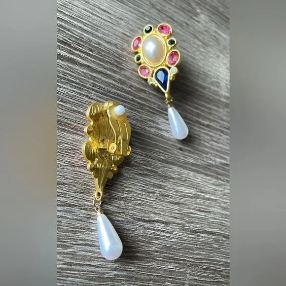 Clip on vintage style earrings A61 - Picture 4 of 4